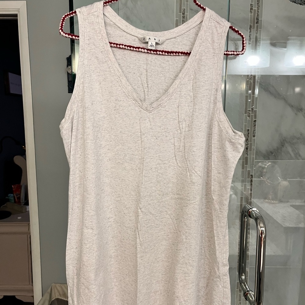CAbi grey/cream tank top size L
